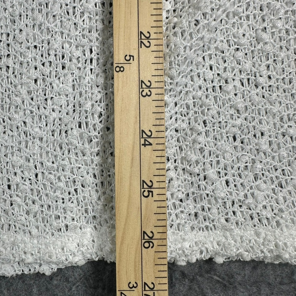 JM Collection Womens XL Bright White Open Knit Short Sleeve Cardigan Sweater New - Picture 5 of 9